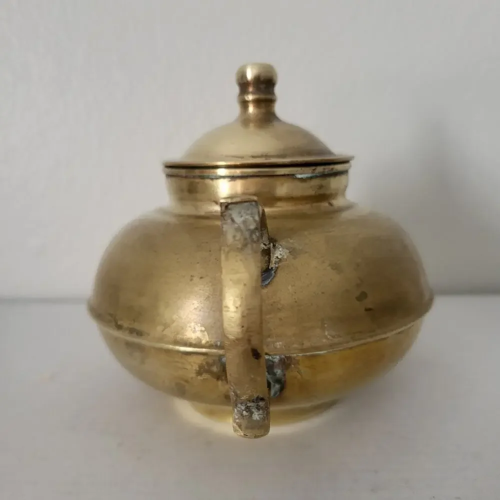Vintage Copper & Aluminum Teapot 8 inch boho grannycore cottage core Decore